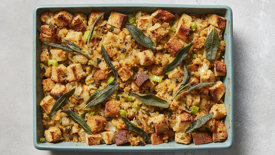 Sage Stuffing. / Credit: Christopher Testani for The New York Times. Food Stylist: Barrett Washburne.