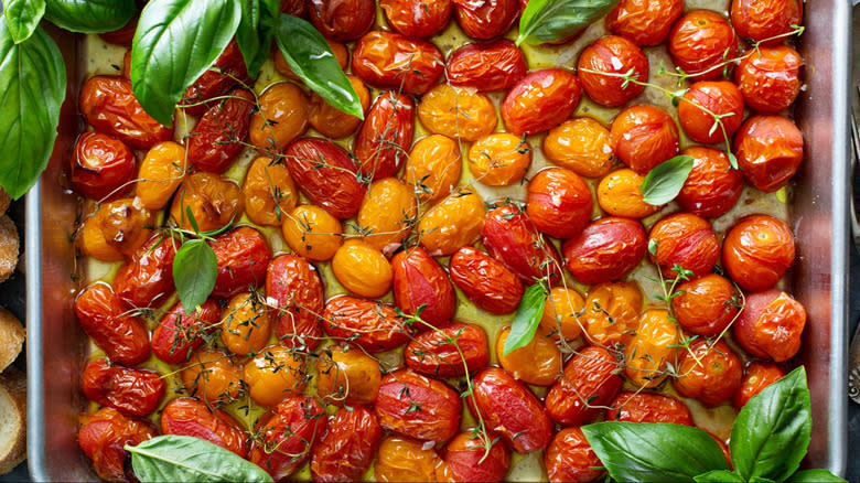 Add roasted cherry tomatoes to your chimichurri for a pop of flavor