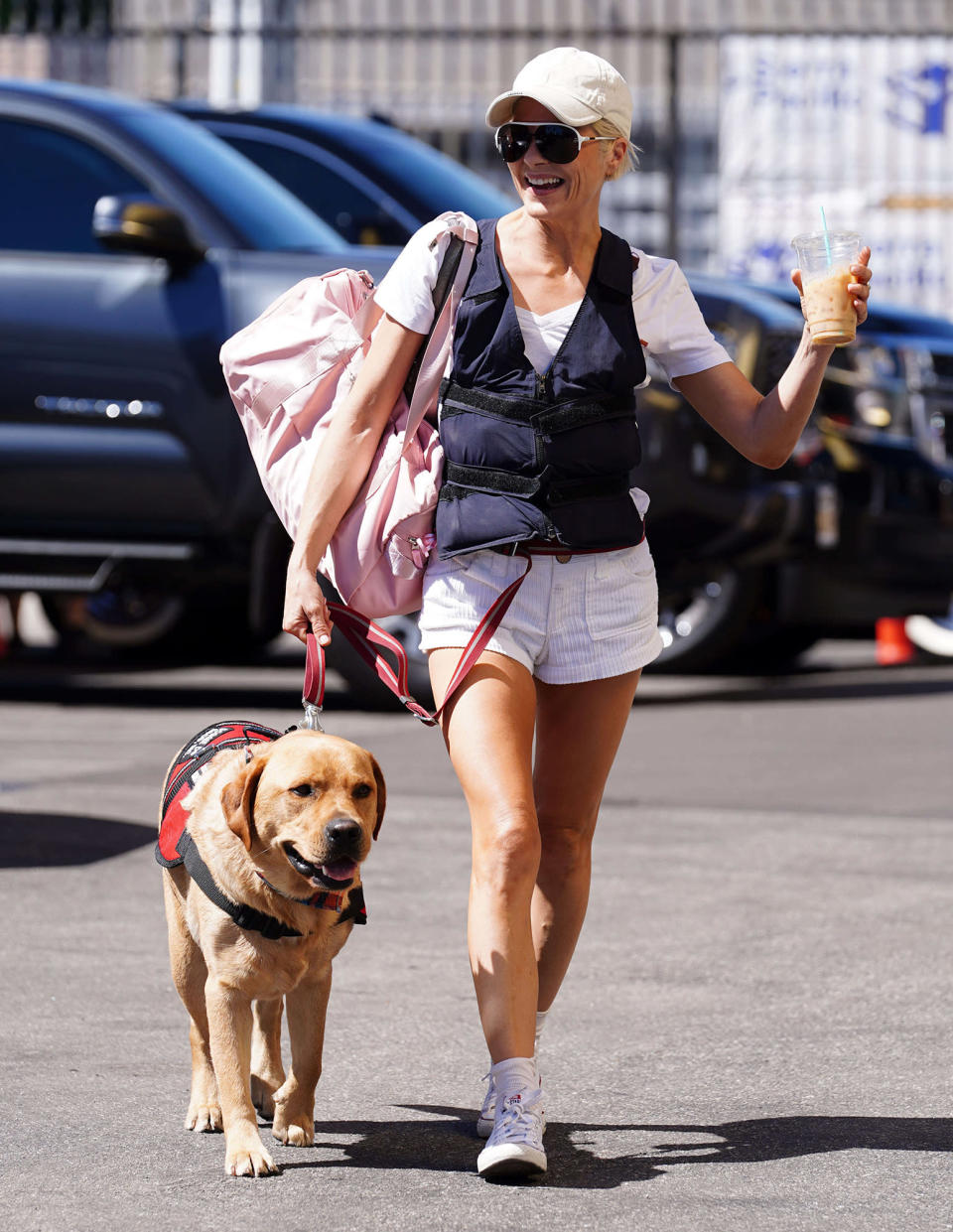 <p>A beaming Selma Blair lets her dog lead the way in Los Angeles on Sept. 22. </p>