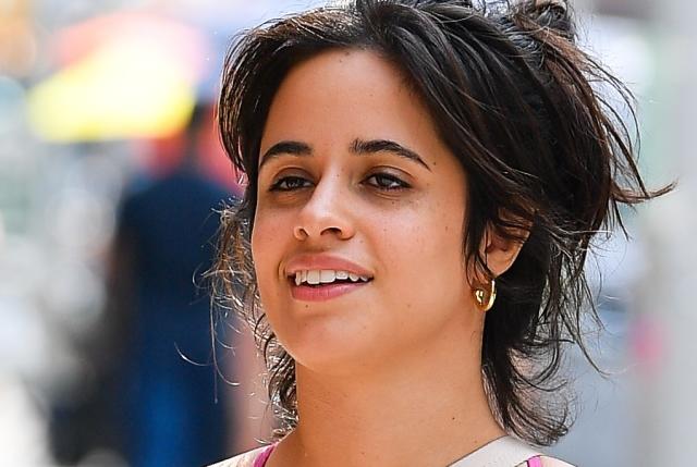 Camila Cabello Is Sporty in Pink Sports Bra, Bike Shorts and White