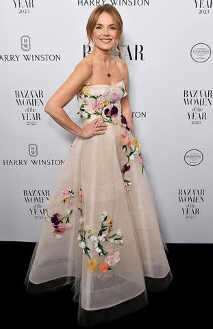 <p>Dave Benett/ Getty Images</p> Geri Halliwell-Horner attends the 'Harper's Bazaar' Women of the Year Awards in London.