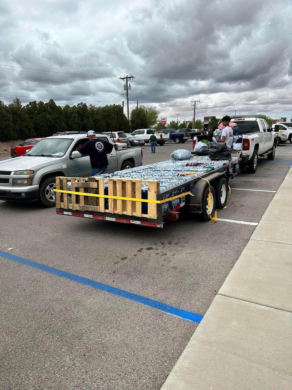 Trucks and trailers loaded with supplies donated by Las Cruces citizens and businesses headed east Thursday, June 20, to lend support to victims, evacuees and first responders of the Ruidoso Fires.