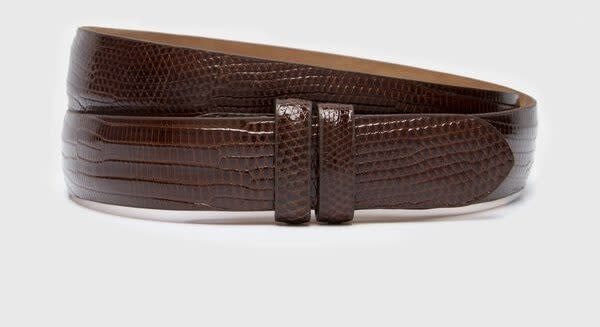 Best Leather Belts Paul-Stuart-Lizard-Slide-Strap-Belt