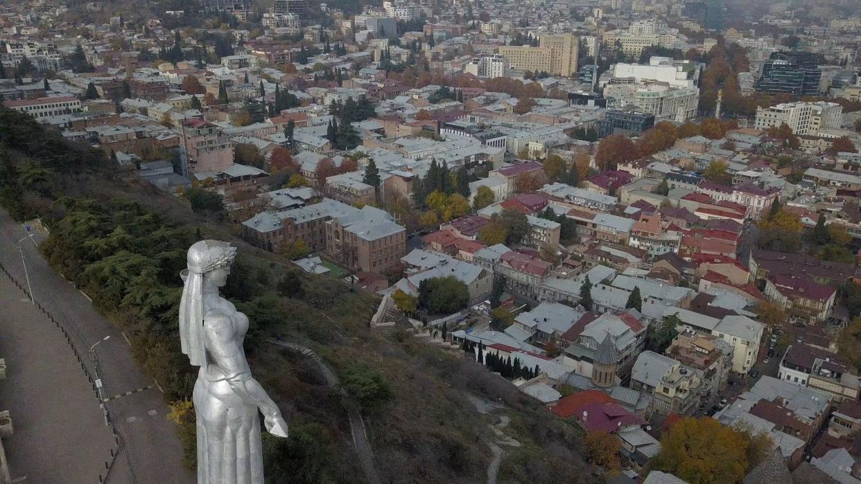 Tbilisi, the capital city of Georgia, where more Russians have sought a new haven since the beginning of the war in Ukraine.