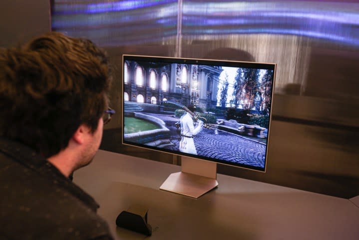 Lies of P on Samsung's glasses-free 3D gaming monitor at CES 2024.