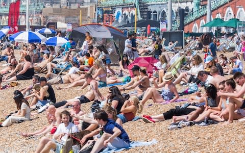 Temperatures of 25.1C  were recorded on 7 May, making it the hottest early May Bank Holiday Monday on record - Credit: London News Pictures