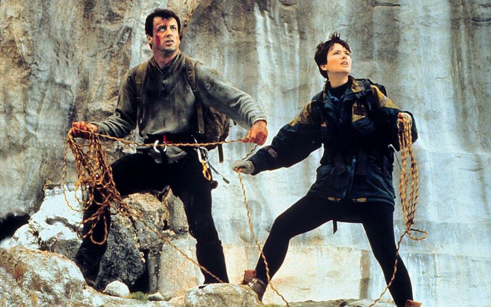 Sylvester Stallone and Janine Turner in Cliffhanger - AJ Pics / Alamy Stock Photo