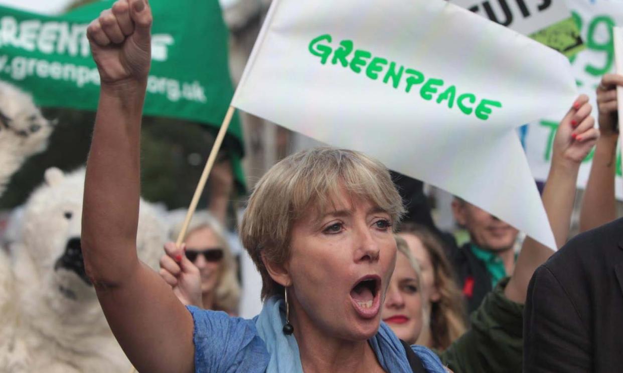 <span>Emma Thompson during a 2015 climate march in London.</span><span>Photograph: John Cobb/AP</span>