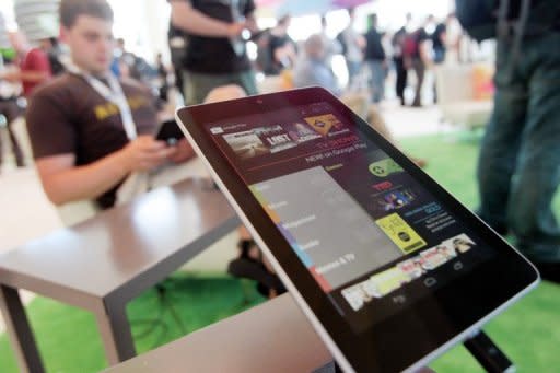 A Nexus 7 tablet is seen here at the Google Developers Conference on June 27, in San Francisco, California. Nexus 7 is Google's first tablet, utilizing a 7-inch screen and a Tegra 3 quad-core processor