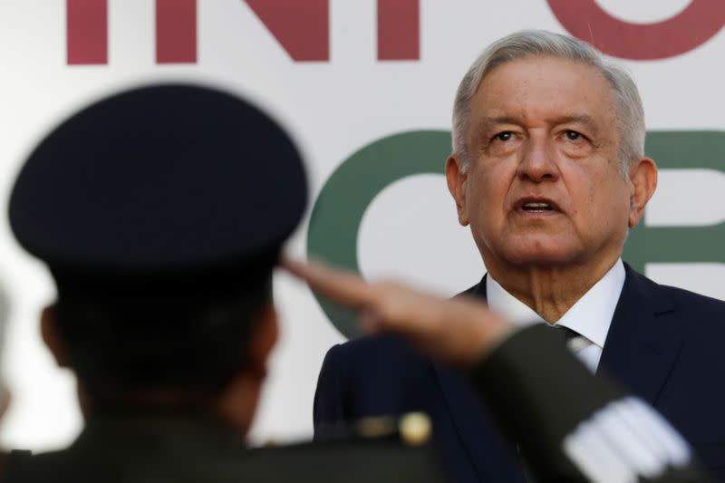 Mexico's President Andres Manuel Lopez Obrador delivers his second state of the union address at National Palace in Mexico City