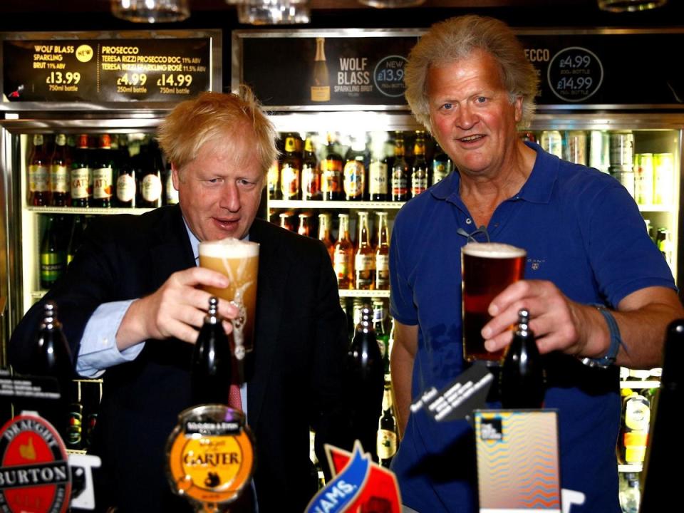 Johnson with key Brexit backer, Wetherspoons owner Tim Martin (Reuters/Henry Nicholls)