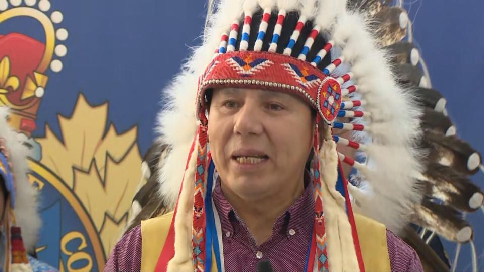 Treaty 8 Grand Chief Arthur Noskey spoke during Friday's news conference.