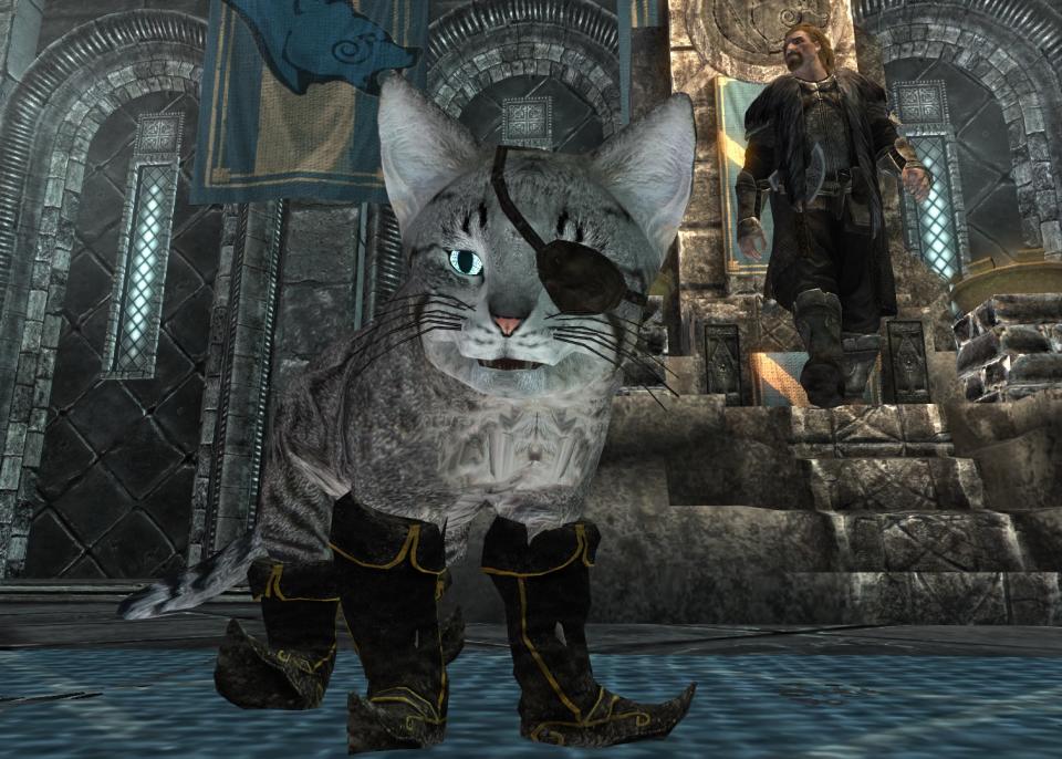 Best Skyrim mods — Jarl Ulfric's booted and eyepatched feline friend.