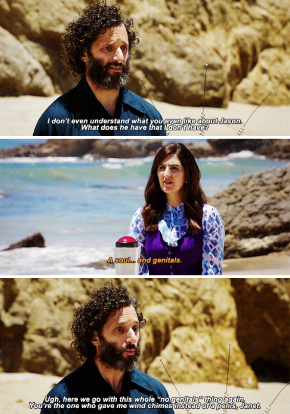 D'Arcy Carden and Jason Mantzoukas in "The Good Place"