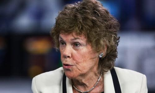 Labour Party Lawmaker Kate Hoey Interview<br>Kate Hoey, U.K. Labour party lawmaker, speaks during a Bloomberg Television interview in London, U.K., on Tuesday, May 24, 2016. British broadcasters should be featuring more women in their debates about membership of the European Union, the opposition Labour Party said. Photographer: Chris Ratcliffe/Bloomberg via Getty Images