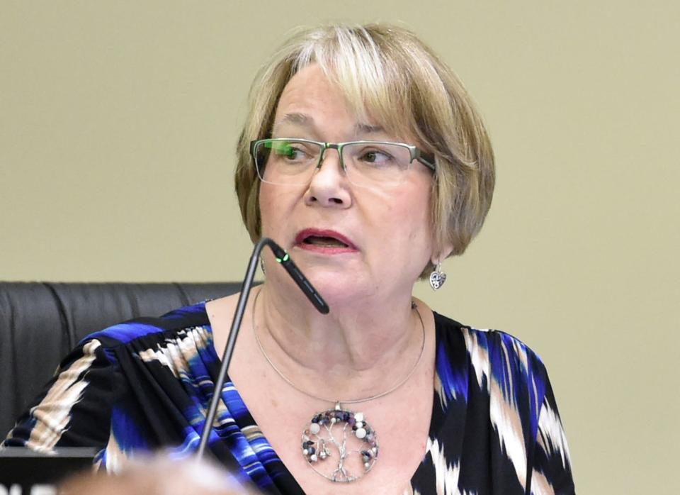 Sarasota County School Board Member, Shirley Brown, during a board meeting held at Longboat Key Town Hall on Tuesday, June 21, 2022.