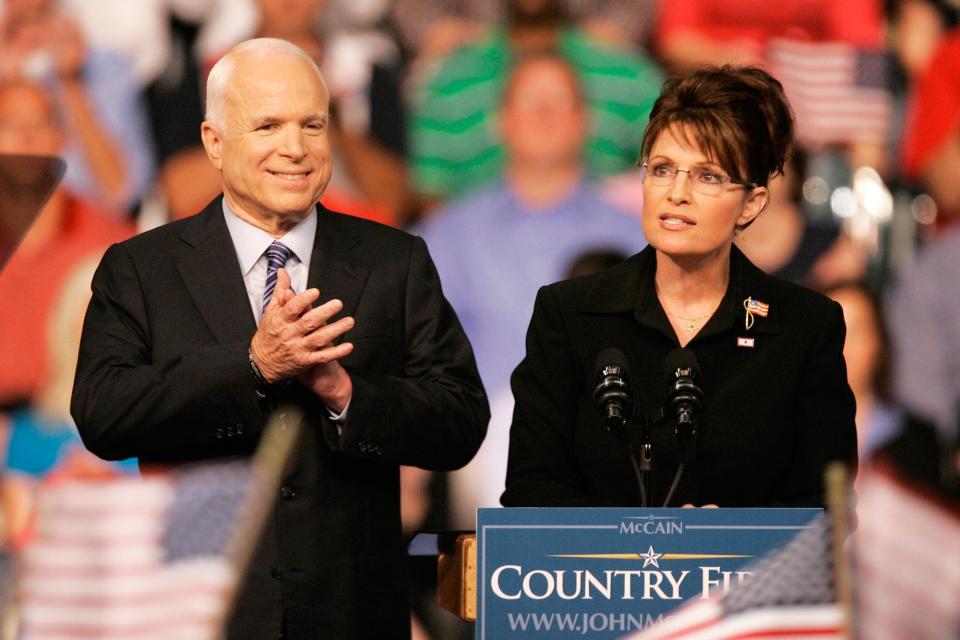 The 2000 campaign wasn't McCain's last time running for president. He ran again in 2008, and this time secured the Republican nomination early on in the race, on March 4, <a href="http://www.cnn.com/2008/POLITICS/03/04/march.4.contests/index.html" rel="nofollow noopener" target="_blank" data-ylk="slk:according to CNN;elm:context_link;itc:0;sec:content-canvas" class="link ">according to CNN</a>. Sarah Palin, then the governor of Alaska, <a href="http://www.cnn.com/2008/POLITICS/08/29/palin.republican.vp.candidate/index.html" rel="nofollow noopener" target="_blank" data-ylk="slk:was announced;elm:context_link;itc:0;sec:content-canvas" class="link ">was announced</a> as his running mate in August. He lost the general election against President Barack Obama, <a href="http://www.cnn.com/ELECTION/2008/results/president/" rel="nofollow noopener" target="_blank" data-ylk="slk:winning 173 electoral votes;elm:context_link;itc:0;sec:content-canvas" class="link ">winning 173 electoral votes</a> to Obama's 365, and 46 percent of the popular vote, compared to 53 percent for Obama, according to CNN. 