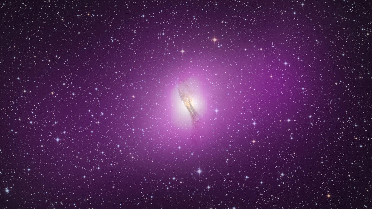  High-energy gamma-rays glow purple in this NASA image of a distant galaxy. Looking for purple-hued exoplanets may help scientists find signs of extreme alien life, new research suggests. 