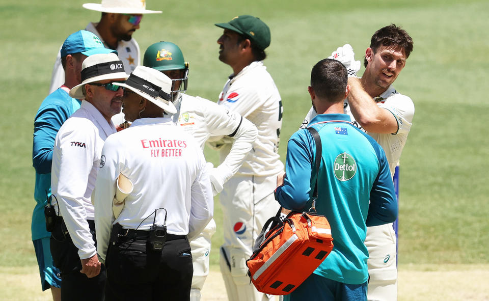 Mitch Marsh, pictured here during the first cricket Test between Australia and Pakistan.