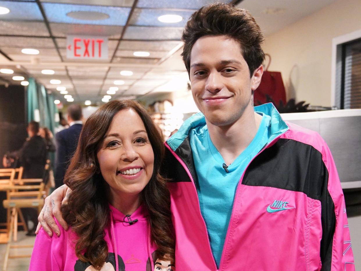 Amy Davidson and her son Pete Davidson, backstage in Studio 8H on Saturday, May 11, 2019.