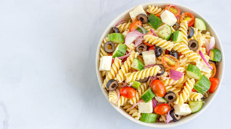 Bowl of pasta salad