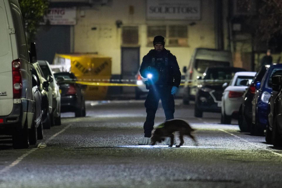 Police at the scene in Seven Kings, Ilford after a multiple stabbing.