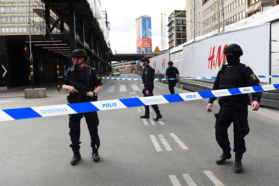 Truck rams into store in Stockholm