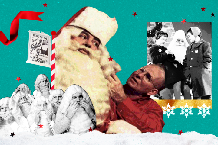 The man who set the bar for Santa Claus in the 20th century was also a toymaker, farmer and the legendary face of the Macy's Thanksgiving Day Parade for nearly 20 years. (Photo illustration: Yahoo News; Albion city archives; Getty Images) 