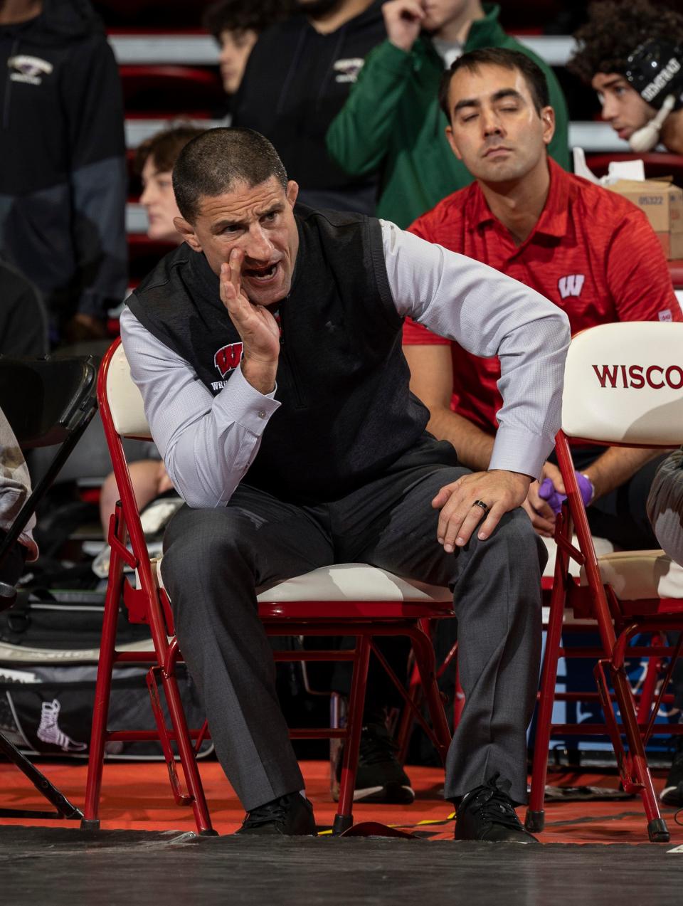 Chris Bono, Wisconsin's head wrestling coach since 2018, has guided the Badgers to a 6-1 start to the season and a ranking of 11th.