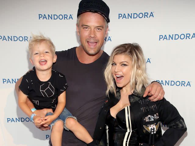 <p>Jonathan Leibson/Getty</p> Josh Duhamel, Fergie, and Axel Jack Duhamel attend Pandora Summer Crush in 2016