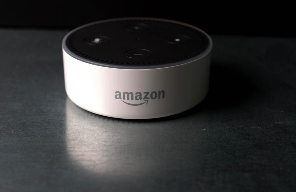 The Amazon Echo dot.