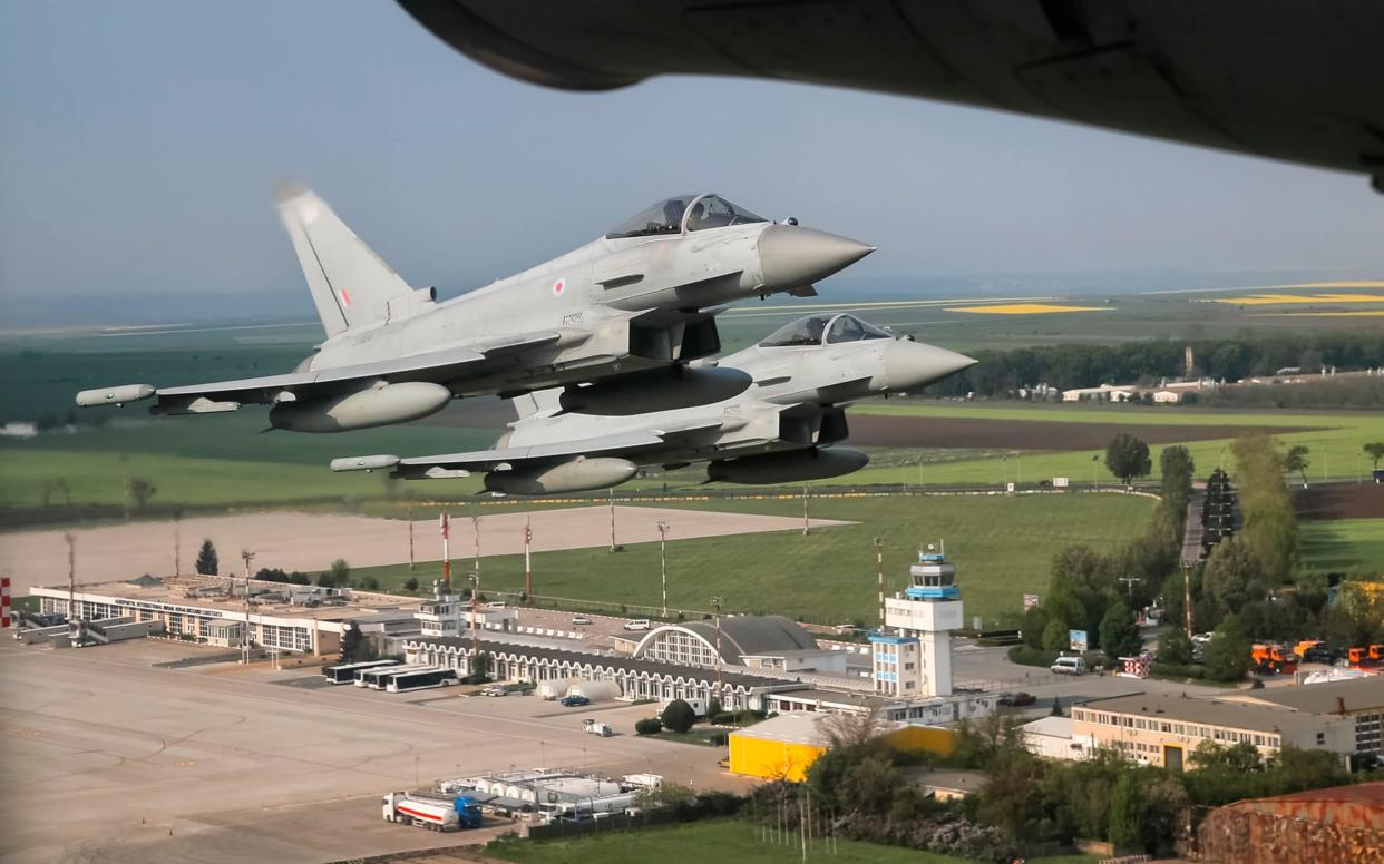 A Eurofighter Typhoon like that which mistakenly dropped a missile over Estonia  - AP
