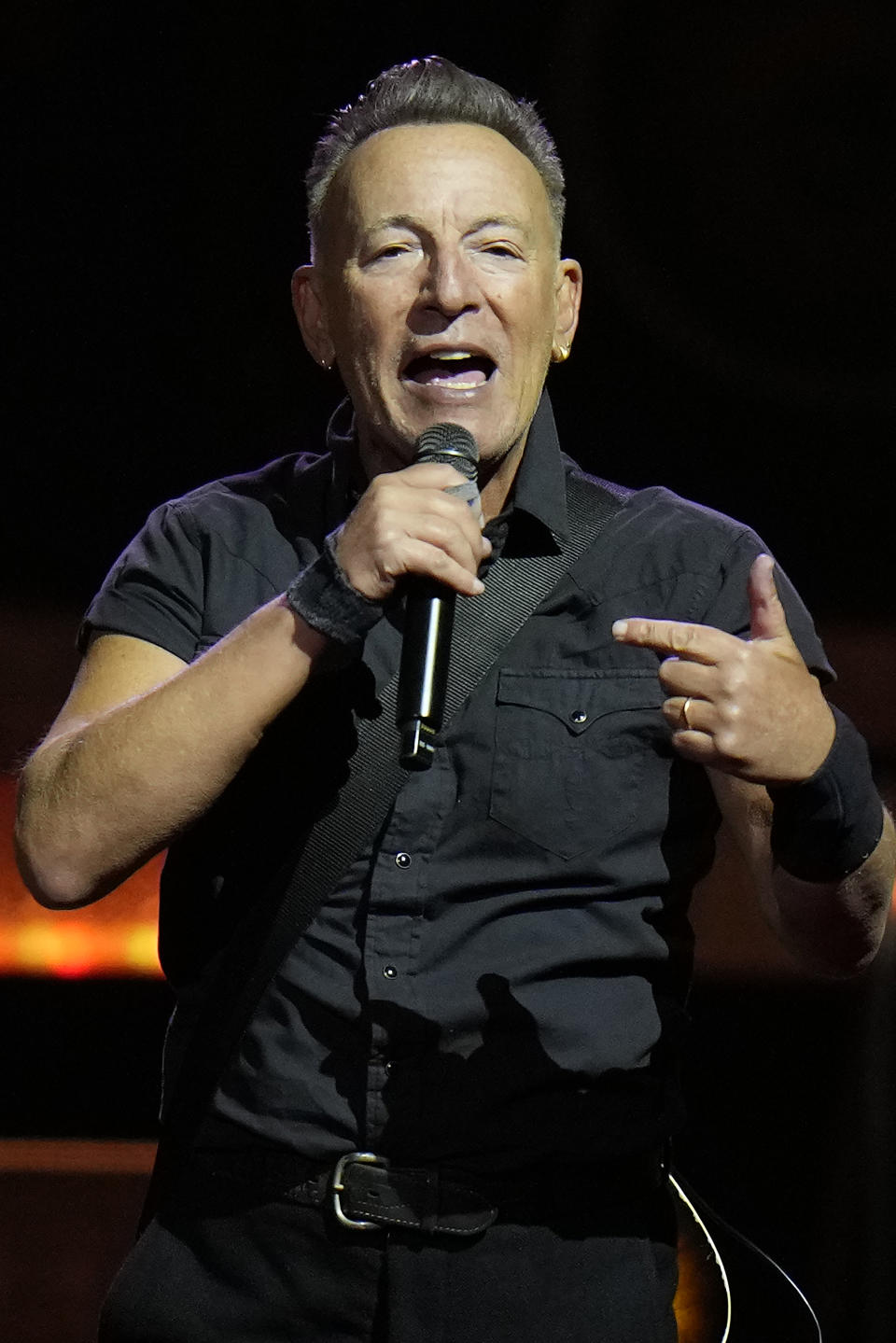 Singer Bruce Springsteen and the E Street Band perform during their 2023 tour Wednesday, Feb. 1, 2023, at Amalie Arena in Tampa, Fla. (AP Photo/Chris O'Meara)