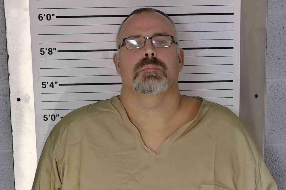 This booking photo provided Friday by the Leslie County Detention Center in Kentucky shows Letcher County Sheriff Shawn M. Stines. (Leslie County Detention Center via AP)