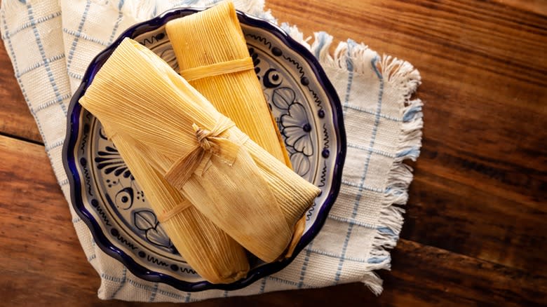 Tamales on a plate