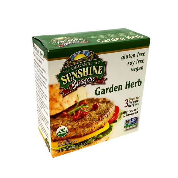 8) Sunshine Burgers Organic Garden Herb Burgers