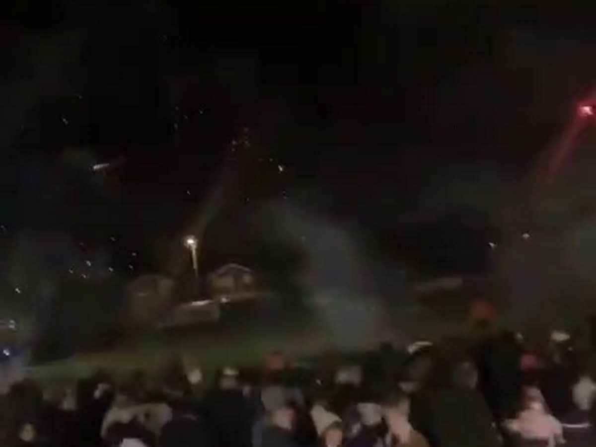 The firework display at Stone Swynnerton Park Cricket Club went wrong. (SWNS)