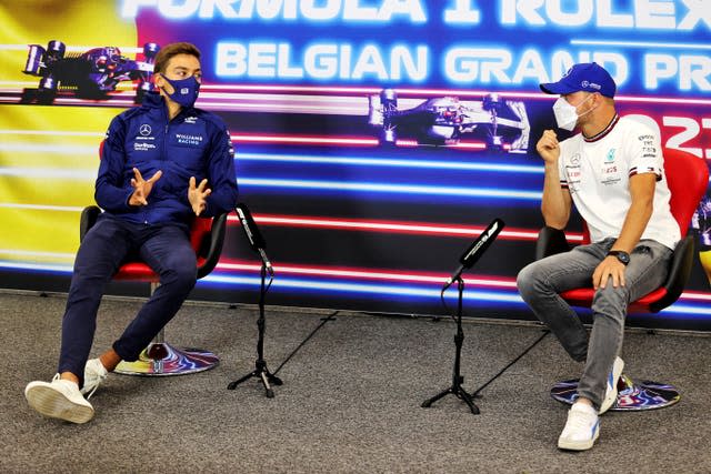 George Russell (left) and Valtteri Bottas