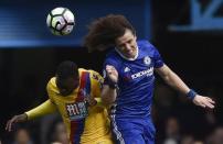 Britain Soccer Football - Chelsea v Crystal Palace - Premier League - Stamford Bridge - 1/4/17 Chelsea's David Luiz in action with Crystal Palace's Christian Benteke Reuters / Hannah McKay Livepic