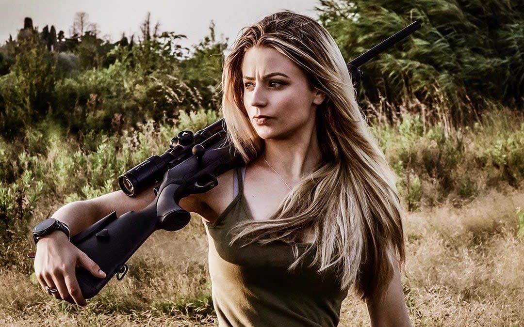 Hunting media 'influencer' Johanna Clermont (not her real surname) poses on social media during hunt - Instagram 