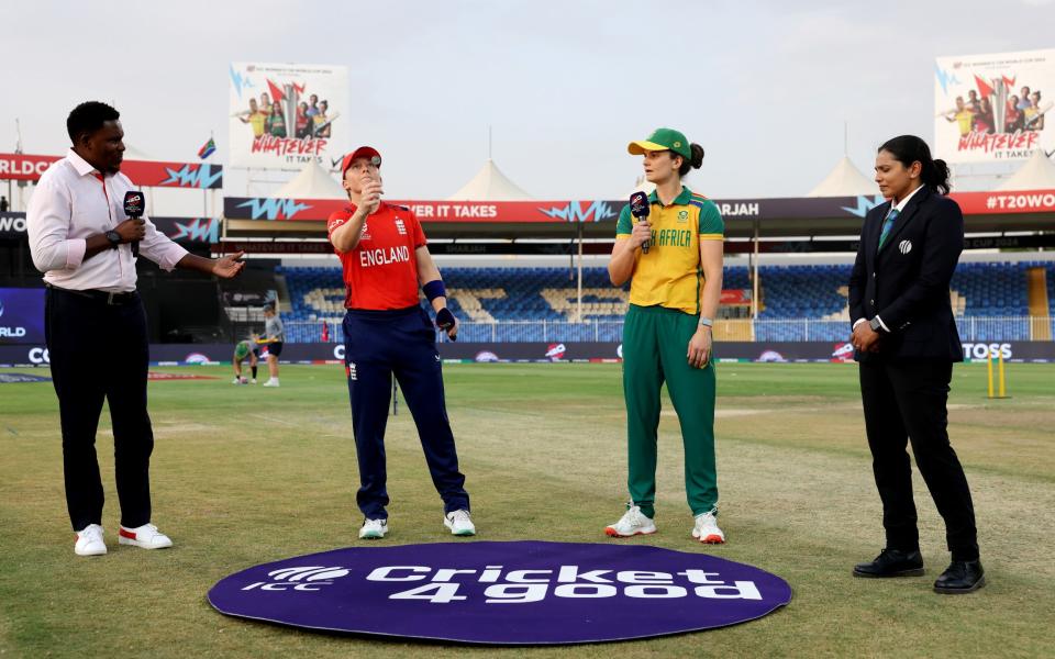 The captains at the toss