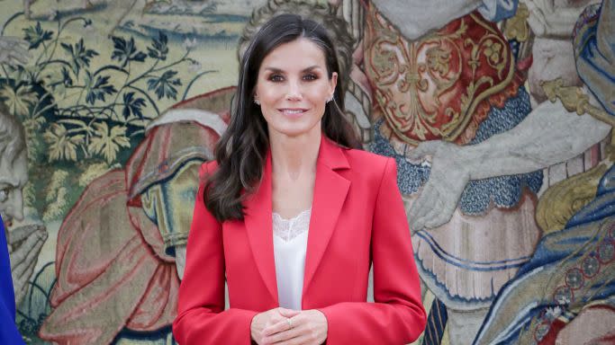 queen letizia of spain attends audiences at zarzuela palace