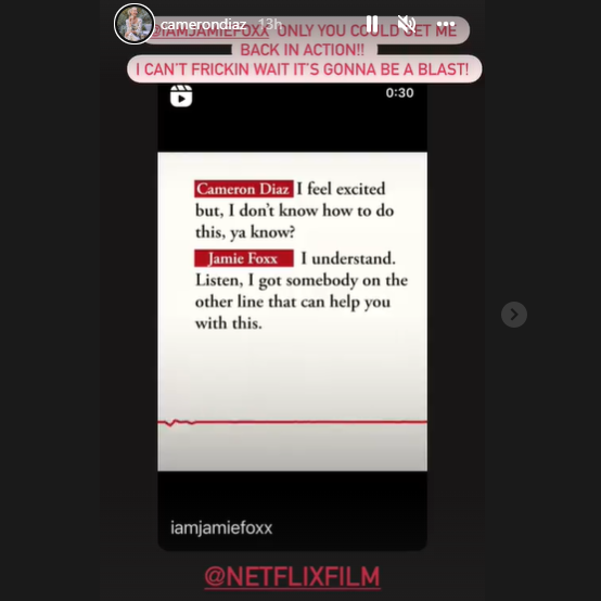 Cameron Diaz and Jamie Foxx shared the news on Instagram. (jamie Foxx Instagram)
