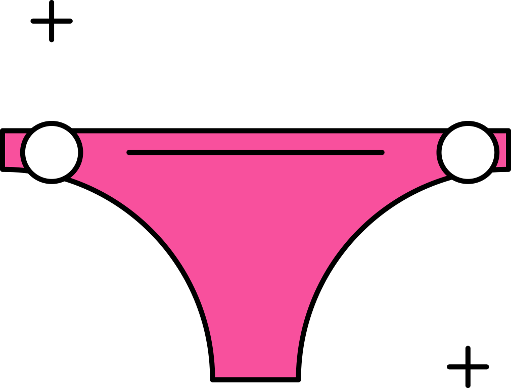 Swimsuit bottom, Pink, Line, Undergarment, Briefs, Swimwear, Clip art, swimsuit, 