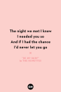 <p>The night we met I knew I needed you so</p><p>And if I had the chance I'd never let you go<br></p>