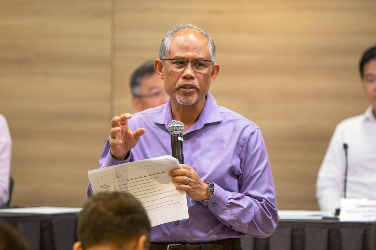 Minister for the Environment and Water Resources Masagos Zulkifli speaking at the Multi-Ministry Taskforce press conference on Monday (27 January). (PHOTO: Dhany Osman / Yahoo News Singapore)