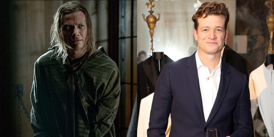 <p>Ed Speleers' long stringy hair he sports on <em>Outlander</em> couldn't be further from his sharp look on the red carpet or from his other roles in shows like <em>Downton Abbey</em>.  </p>