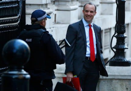 Britain's Secretary of State for Exiting the EU Dominic Raab leaves Downing Street in London, Britain, October 22, 2018. REUTERS/Henry Nicholls