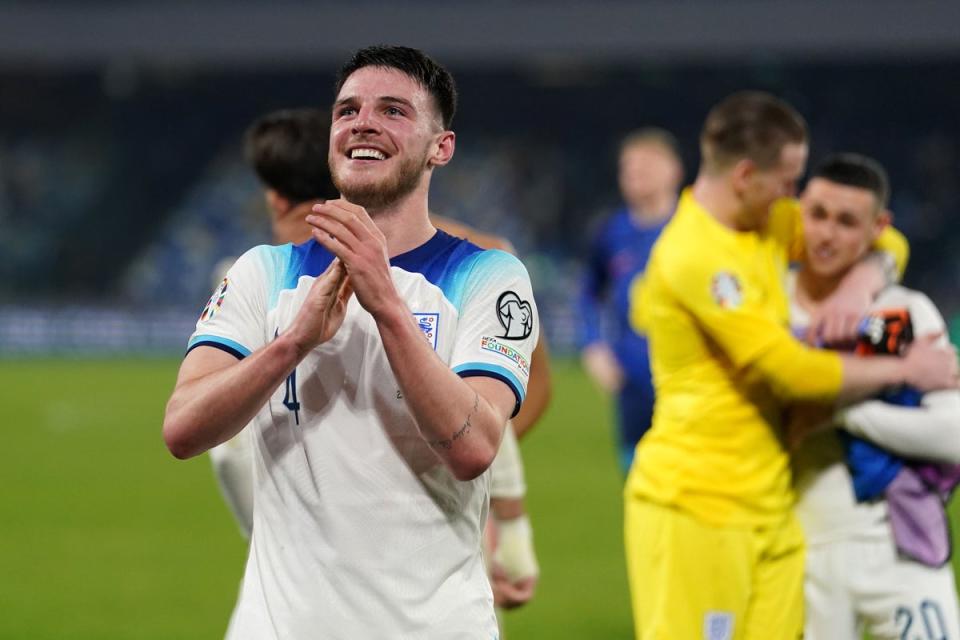 Declan Rice praised England’s desire after their win over Italy (Adam Davy/PA) (PA Wire)