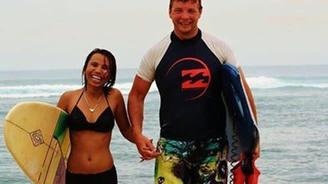 Lestari Williams and her husband Brad were honeymooning in Indonesia when she was swept away by a freak wave. Photo: Supplied